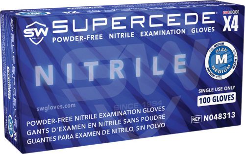 SUPERCEDE X4 Nitrile Exam Gloves, Size Medium, Case of 1000