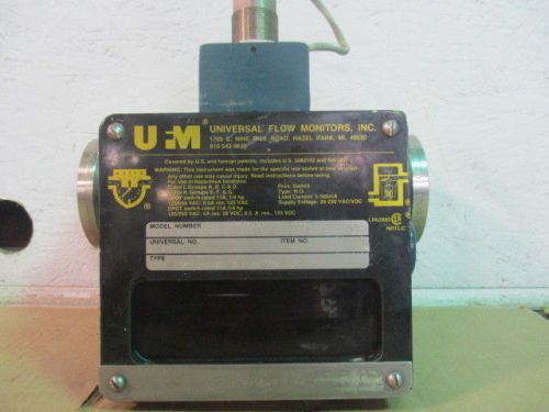 UFM FLOW METER W/ 1/2&#034; STAINLESS FITTINGS #428909D UNIVERSAL#B14958 USED