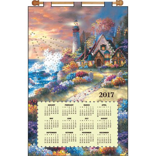 &#034;Lighthouse 2017 Calendar Felt Applique Kit-16&#034;&#034;X24&#034;&#034;&#034;