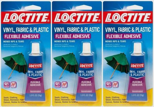 *3* 1oz LOCTITE Vinyl Fabric Plastic Flexible Clear Adhesive Leather Canvas Glue
