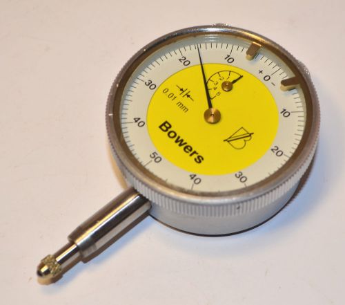 NOS BOWERS UK 0-5mm DIAL INDICATOR GAGE Flatback 0.01mm in the box Item B