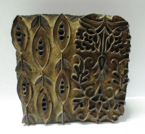 INDIAN WOODEN HAND CARVED TEXTILE PRINT FABRIC BLOCK STAMP ETHNIC PRINTER TOOL