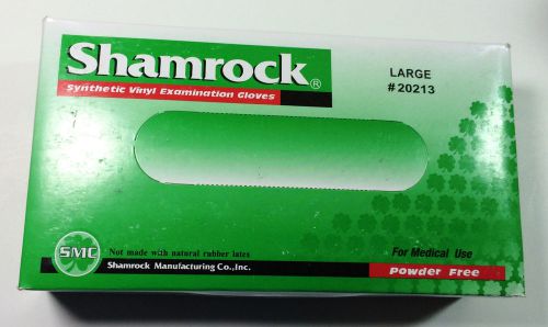 Shamrock Vinyl Powder-Free Examination Gloves 20213 Large 3 Boxes of 100