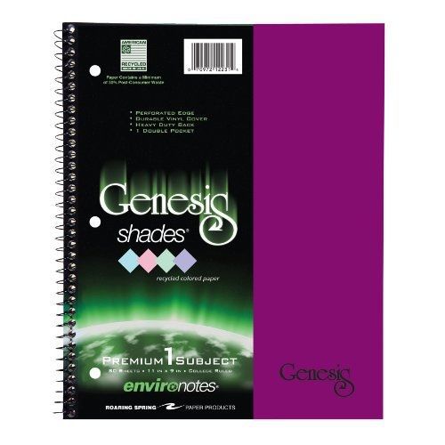 Roaring spring genesis purple shades wirebound notebook, one subject, 11 x 9 for sale