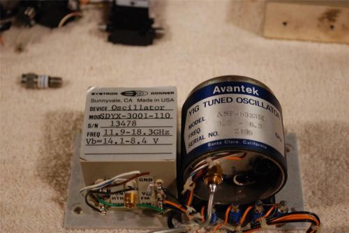Avantek 3.8-8.3 GHz Yig Oscillator ASF-8323M w/ Systron Donner11.9-18.3 Ghz Yig