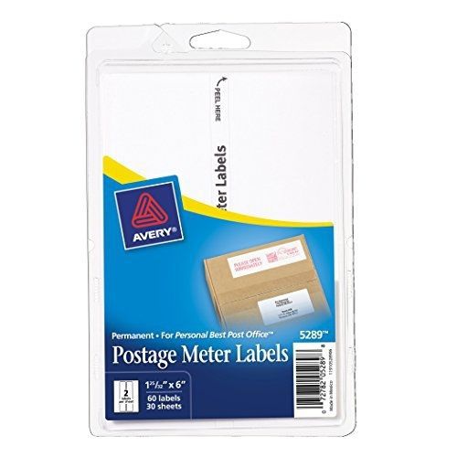 Avery Postage Meter Labels, Personal Post Office e700, 1.187 x 6 Inches, White,