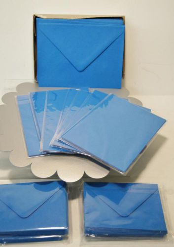 BIG LOT - BRAND NEW ENVELOPES AND CARD STOCK - 5 1/4&#034; X 3 5/8&#034; + 7&#034; X 5&#034;-BLUE
