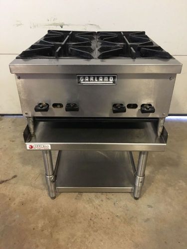 GARLAND COMMERCIAL HEAVY DUTY 4 BURNER GAS RANGE W STAND