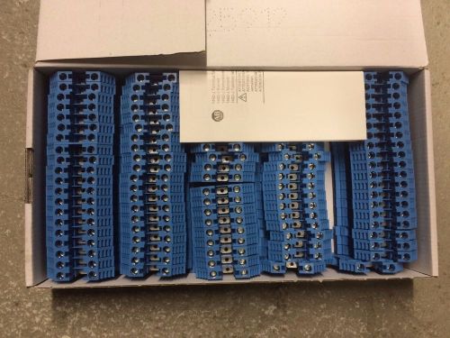 Box of 100 Allen Bradley 1492-J6-B Blue 1492J6B Feed Through IEC Terminal Block