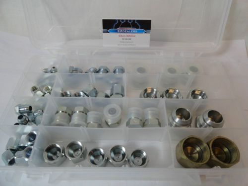 Hydraulic jic cap and plug adapter kit set 66-pcs steel jic an fittings 6 sizes for sale