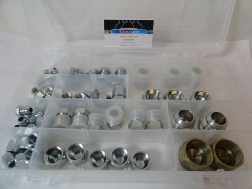 Hydraulic JIC Cap and Plug Adapter Kit Set 66-pcs steel JIC An fittings 6 sizes