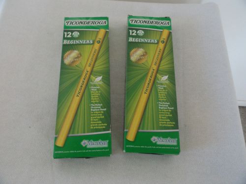 NEW Ticonderoga Beginners Primary Size #2 Pencils without Erasers 2 Boxes of 12