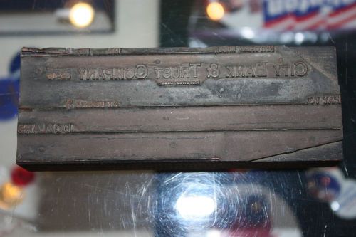 Vintage City Bank &amp; Trust Company Check Print Block