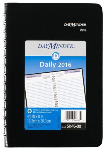 DayMinder Daily Appointment Book 2016 Wire Bound 4-7/8&#034; x 8&#034; - SK46-00