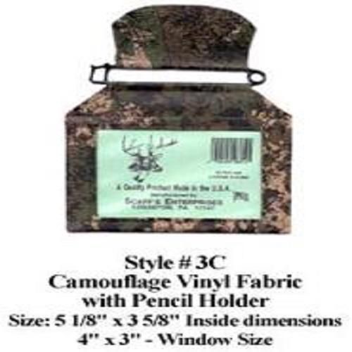 Scaff&#039;s #3C Camofulage Vinyl License Holder with Rustproof Pin 5.25&#034; x 4.75&#034;