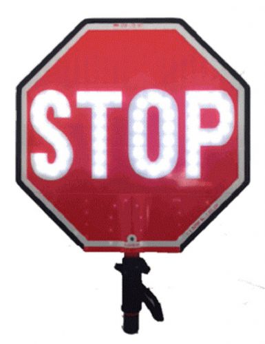 Traffic Safety 18&#034; LED STOP/STOP Handheld Sign Lighted, Crossing Guard, Police