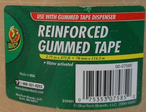 Duck reinforced gummed tape water-activated 3 roll lot 2.75&#034; x 375 ft for sale