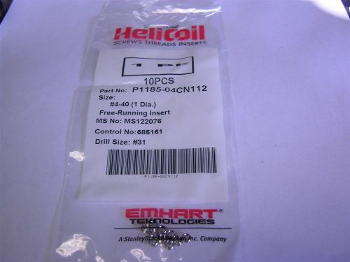 20 Helicoil P1185-04CN112  #4-40 Free Running Thread Inserts 304 Stainless Steel
