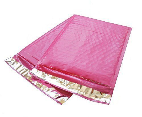 Fu global 4x8-inch poly bubble mailer pink self seal padded envelopes pack of 50 for sale
