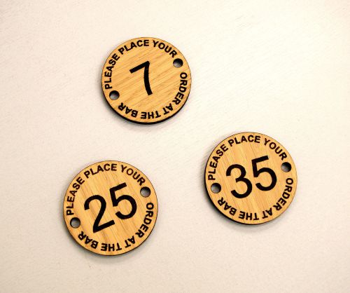 Set of 10 Place Your Order at the Bar, numbered discs, pub bar restaurant, club.