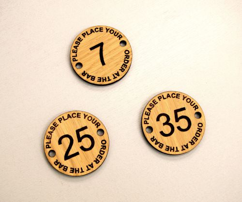 Set of 10 Place Your Order at the Bar, numbered discs, pub bar restaurant, club.