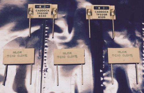 LOT OF 5 CADDOCK 16K 0.01% LOW TC ULTRA-PRECISION FILM RESISTORS NEW OLD STOCK