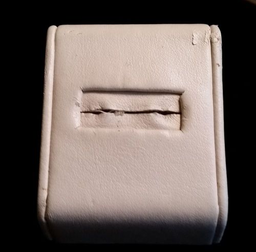 An Inch and A Quarter White Faux Leather  Display Piece For Post Earrings