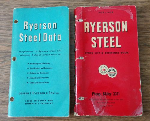 RYERSON STEEL Data reference books Stock List and Supplement 1956 to 1958 lot x2
