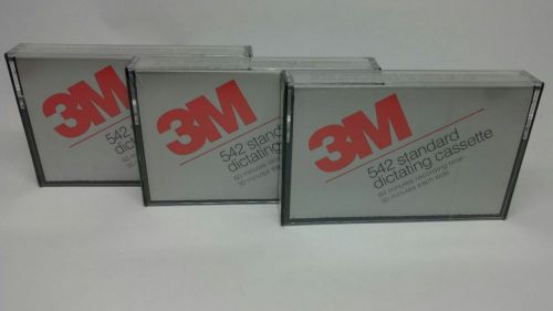 (3) New 3M Standard Dictating Cassette Tapes 2x 60 Mins 1x 30 Mins