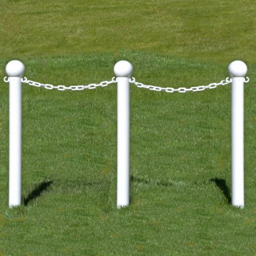 STANCHION SET Crowd Control WHITE Lightweight NEW Ground Pole Mount LOCAL PICKUP