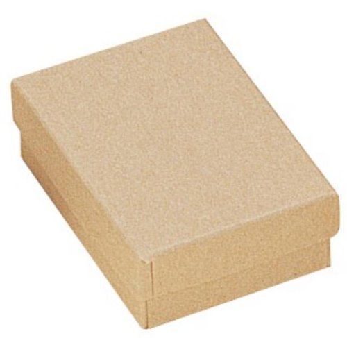 100 KRAFT BROWN COTTON FILLED BOXES 3.25&#034; x 2.25&#034; x 1&#034; for Jewelry and Gifts