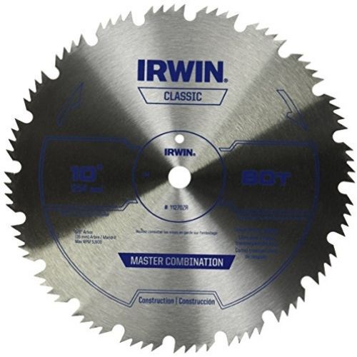 IRWIN Tools Steel Table / Miter Circular Saw Blade, 10-Inch, 80 Tooth (11270ZR)
