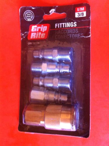 New Grip Rite Fittings 5 piece 3/8&#034; Coupler Kit GRF38PCIK