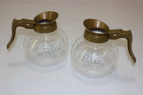 (2) Glass 12 Cup Coffee Pot DB-12 &#039;Citavo Fine Coffee&#039; Gold Handle Decanter DB12