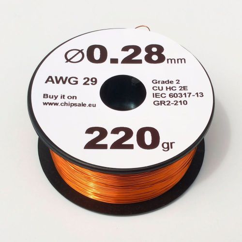 0.28 mm 29 AWG Gauge 220 grams ~360 m Enamelled Copper Magnet Enameled Wire Coil