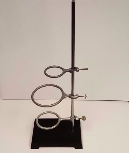 Laboratory Support Stand with 6x9 Inch Base, 23.5 Inch Rod &amp; 3 Support Rings