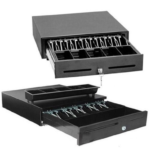 2xhome - heavy duty pos cash drawer rj-11 phone-jack black w/ epson and other... for sale