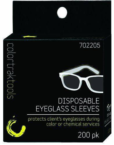 Colortrak disposable eyeglass sleeves, black, 200 count for sale