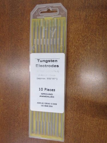 Pkg of 10 1% thoriated tig welding tungsten electrode 3/32&#034;x 7&#034; yellow for sale