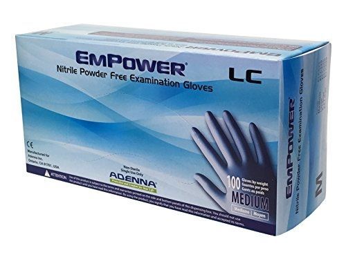 Adenna Empower-LC 8 mil Nitrile Powder Free Exam Gloves (Blue, Medium)