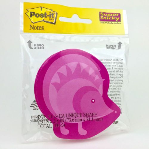 Post-it® Super Sticky Notes 2-pack - Hedgehog Shape - Bright Pink - 3 in x 3 in