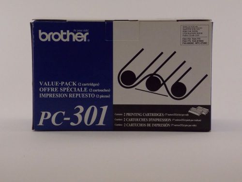 NEW BROTHER PC-301 *2PACK* FAX CARTRIDGE OEM Genuine