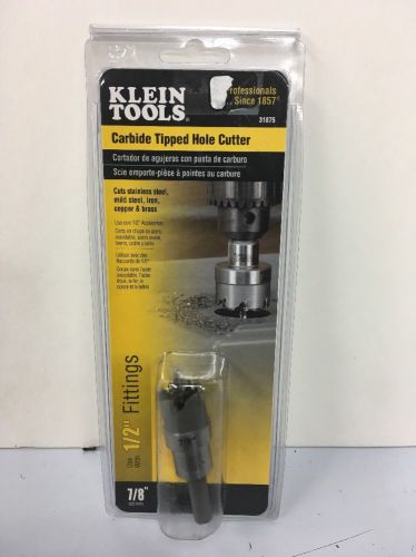 Klein tools carbide tipped hole cutter 7/8&#034; use w/ 1/2&#034; fittings 31875 (c230) for sale
