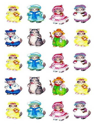 20  2&#034;x2&#034; Glossy Square Stickers/Seals cats Buy 3 get 1 free (s21)