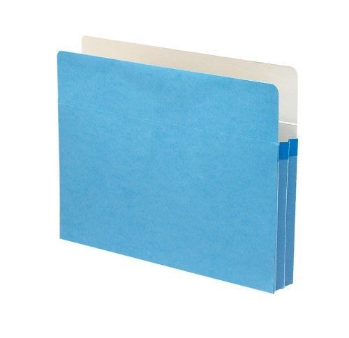 Smead File Pocket, Straight-Cut Tab, 1-3/4&#034; Expansion, Letter Size, Blue, 25 per