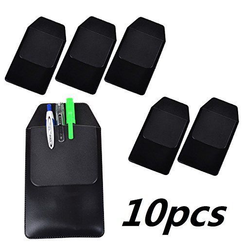 Ellami® 10 Pcs Black Vinyl Pocket Protector for Pen Leaks