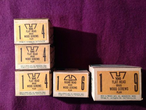 5 boxes of Reed and Prince Brass 1” inch screws  No. #4 (3) #6(1) and #9(1)