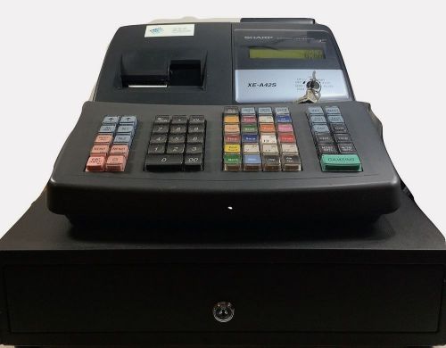 Sharp Electronic Cash Register XE-A42S w/Both Keys LCD 7000 Price Look Ups MINT