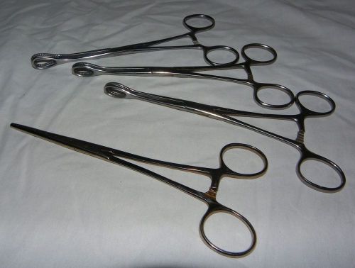 Lot 4 SURGICAL INSTRUMENTS ~ Sponge FORCEPTS Sklar BF Inox Down Germany England