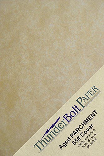 ThunderBolt Paper 150 Old Age Parchment 65lb Cover Paper Sheets 4.25&#034; X 7&#034;